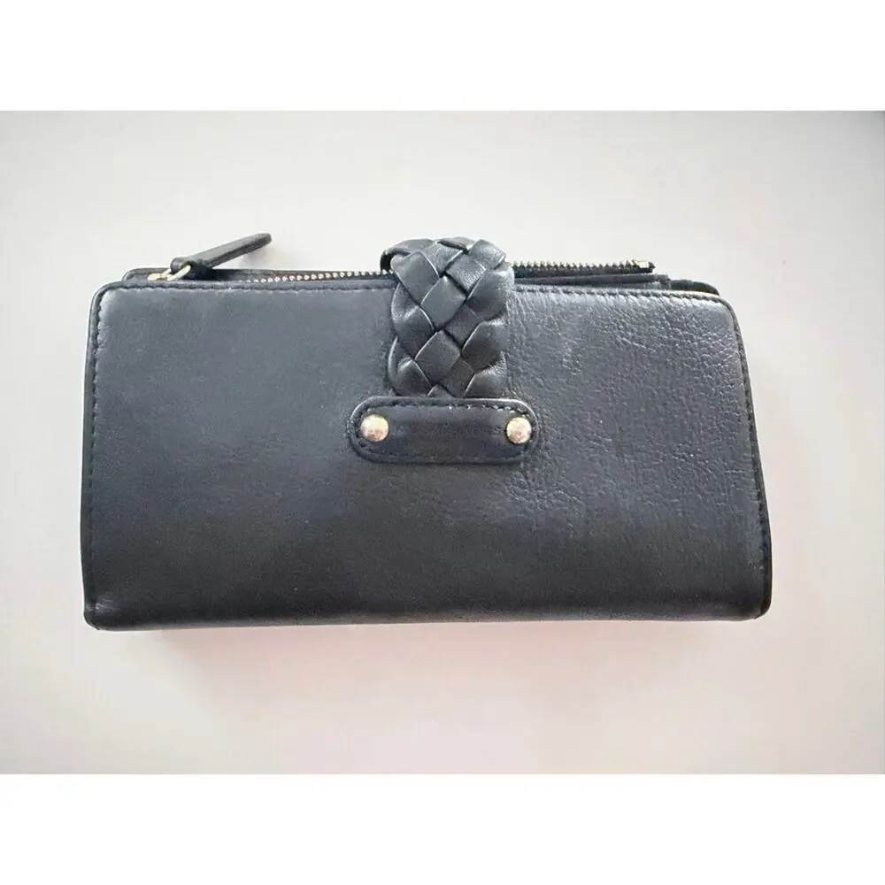Michael Kors Black Leather Wallet One Size